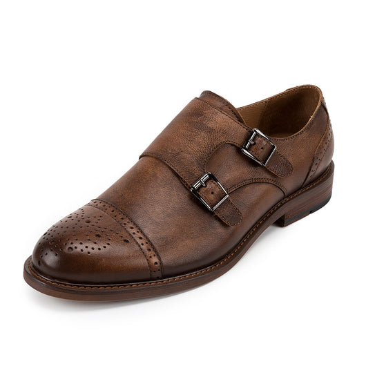 Zapatos Casuales de Cuero con Hebilla Estilo Británico para Hombre - Image 7