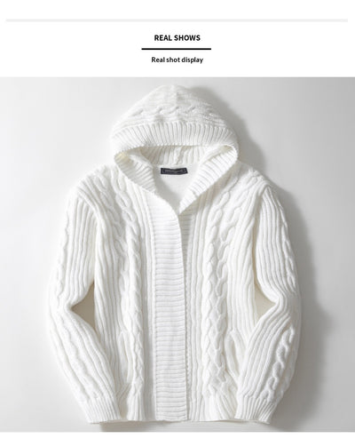 Cardigan Tejido Trenzado para Hombre - Estilo Europeo y Americano - Image 17