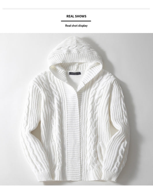 Cardigan Tejido Trenzado para Hombre - Estilo Europeo y Americano - Image 17