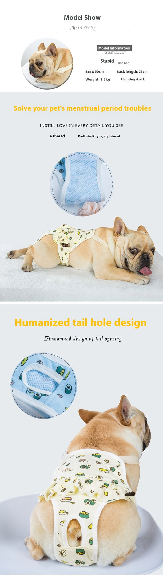 Pantalones de Seguridad Menstrual Lavables para Perras - Image 9