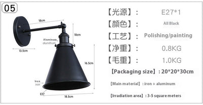 Lámpara de Pared Industrial en Hierro Forjado Negro Mate para Restaurantes y Cafés - Image 12