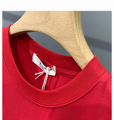 Camiseta Roja Cuello Redondo Manga Corta para Hombre - Estilo Tendencia - Image 14