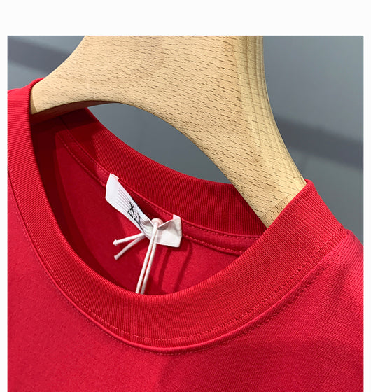 Camiseta Roja Cuello Redondo Manga Corta para Hombre - Estilo Tendencia - Image 14