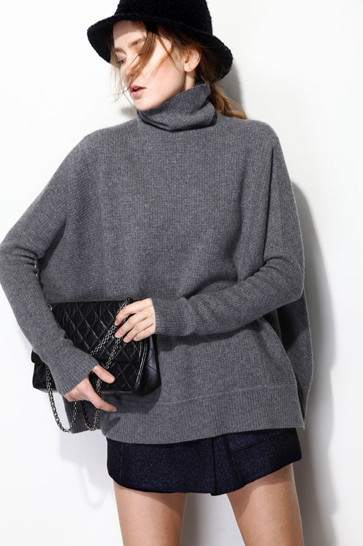 Cardigan Suéter Holgado de Cuello Alto - Tejido Cómodo para Todos los Días - Image 6