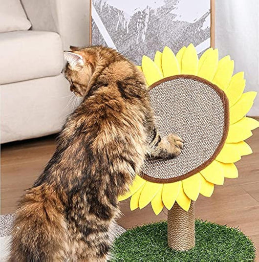 Rascador para Gatos con Poste de Sisal y Diseño Floral Girasol - Image 6