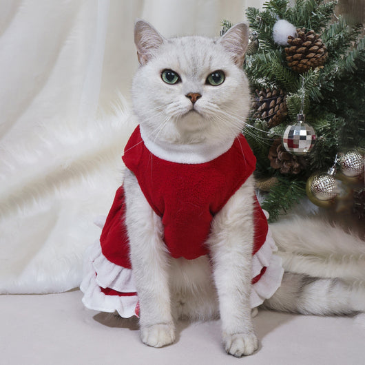 Vestido Princesa Navideño con Moño Polar para Mascotas - Image 8