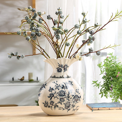 Jarrón Decorativo de Porcelana Azul y Blanco Estilo Retro Chino - Image 9