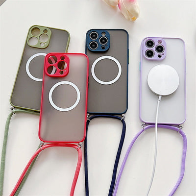 Funda Transparente con Cordón Magnético para Celular