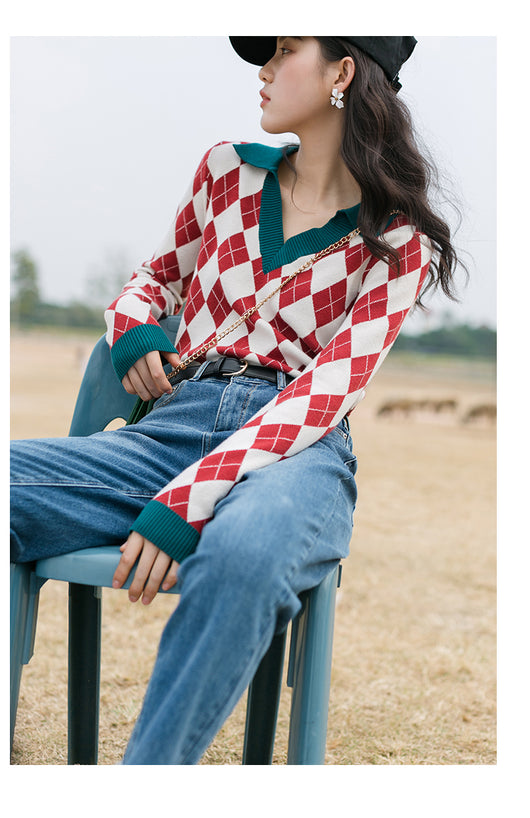 Suéter Rojo Interior Ajustado para Primavera y Otoño - Image 14