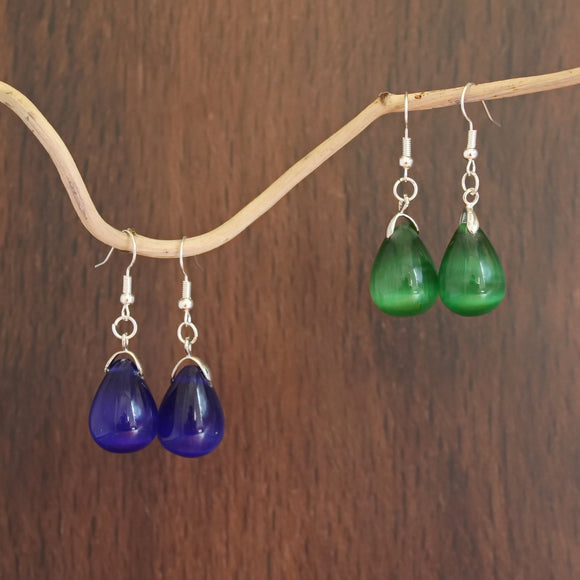Aretes de Ópalo Natural Gota de Agua Estilo Europeo y Americano