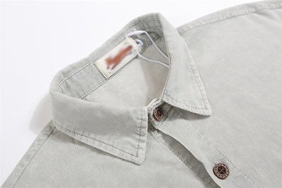 Camisa Casual Bordada con Bolsillo de Letra para Hombre - Image 9
