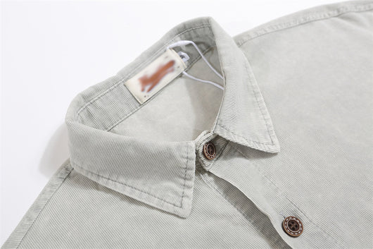 Camisa Casual Bordada con Bolsillo de Letra para Hombre - Image 9
