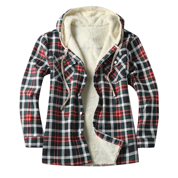 Chamarra Tipo Shirt con Capucha y Forro Polar para Hombre