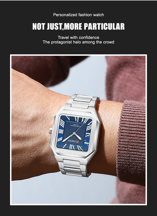 Reloj de Cuarzo Impermeable para Hombre con Números Romanos y Correa de Acero Inoxidable - Image 14