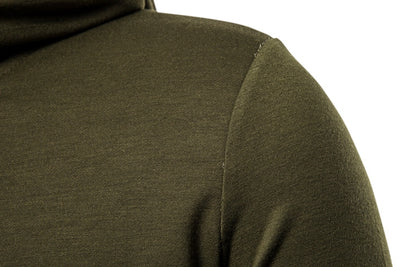 Sudadera Hoodie Slim Fit Irregular de Largo Medio en Colores Sólidos para Hombre - Image 24