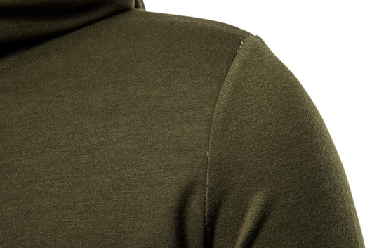 Sudadera Hoodie Slim Fit Irregular de Largo Medio en Colores Sólidos para Hombre - Image 24