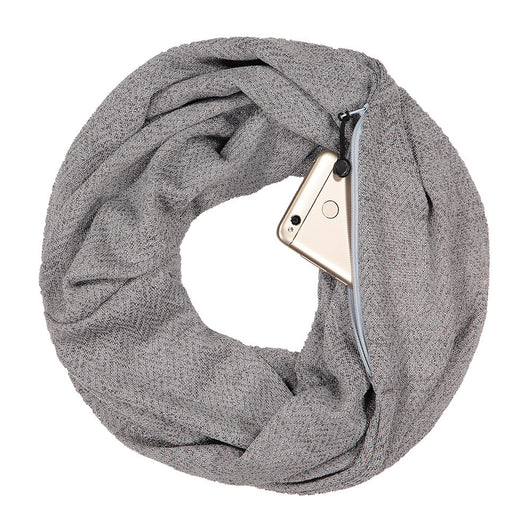 Bufanda Pareja Otoño Invierno Dorado Plateado con Bolsillo Cremallera - Image 10