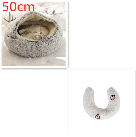 Cama 2 en 1 para Perros y Gatos - Cama Cálida de Felpa Suave Tipo Casa - Image 39