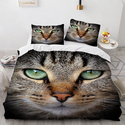 Juego de Cama Blanco con Diseño de Gato Adorable para Dormitorio de Chicas - Image 13