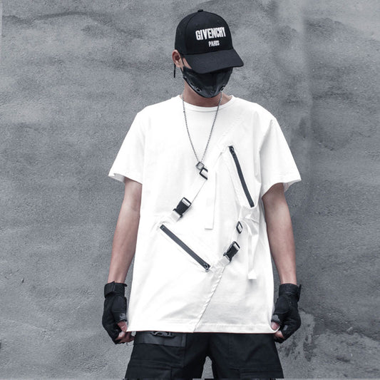 Camiseta Suelta Negra para Hombre - Estilo Street Casual