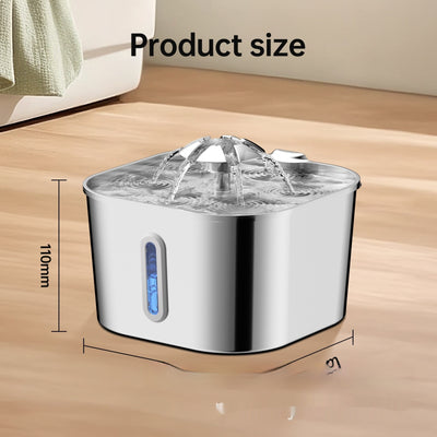 Fuente de Agua Automática para Gatos y Perros 2.2L Acero Inoxidable - Image 5