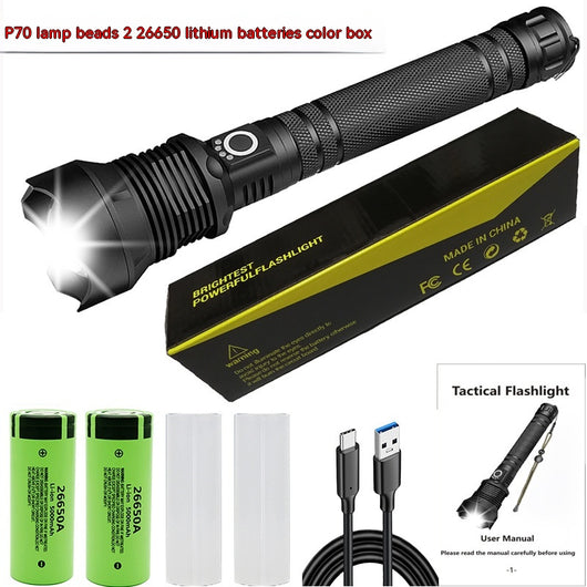 Linterna LED Telescópica XHP70 con Carga USB y Zoom Ajustable - Image 9