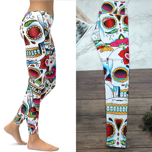Leggings Deportivos Calavera para Yoga y Fitness Mujer - Image 11
