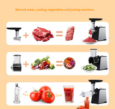 Picadora de Carne Automática de Acero Inoxidable - Trituradora Multiusos para Carne, Ajo y Especias - Image 3