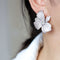 Sterling Plateado Needle Fashion Wedding Dress Earring Accessories Blanco