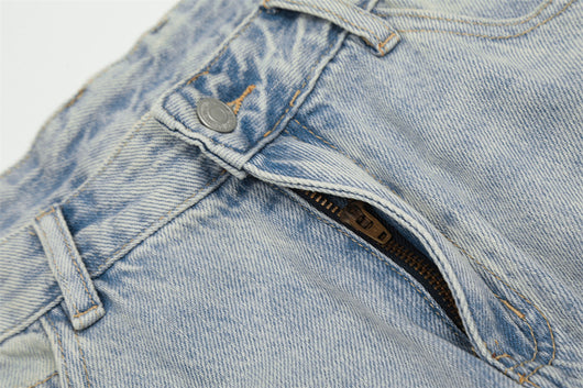 Overol Denim Claro para Hombre con Múltiples Bolsillos y Corte Recto Ancho - Image 12