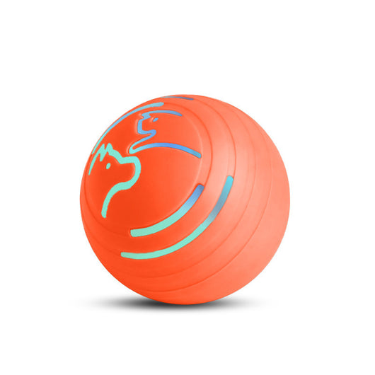 Orange intelligent electric vibration ball pet toy with light blue dog and cat silhouettes, designed for dogs and cats. - Image 7