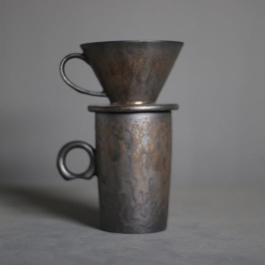 Juego de Cafetera Artesanal Dorada - Image 6