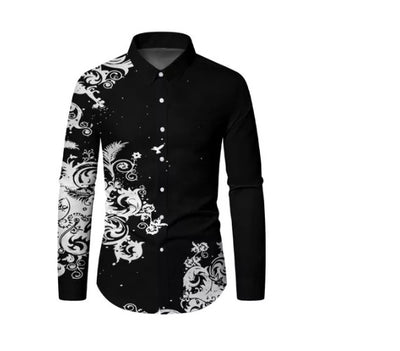 Camisa Casual de Manga Larga con Estampado para Hombre - Image 20
