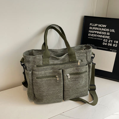 Bolso Tote de Mezclilla Retro Capacidad Extra para Mujer - Image 9