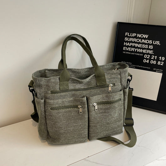 Bolso Tote de Mezclilla Retro Capacidad Extra para Mujer - Image 9