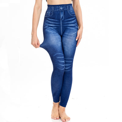 Leggings de Mezclilla Estampados con Pliegues - Comodidad y Estilo - Image 13