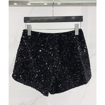 Shorts de Diseño Industrial con Lentejuelas y Costuras Decorativas - Image 11