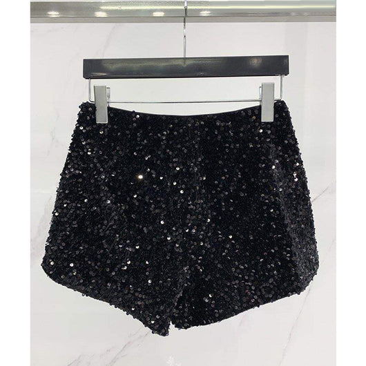 Shorts de Diseño Industrial con Lentejuelas y Costuras Decorativas - Image 11