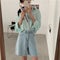 Shorts de Mezclilla Talle Alto con Basta Cruda