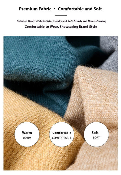 Suéter Cuello Alto para Hombre - Abrigo Básico Invierno Colores Sólidos - Image 31