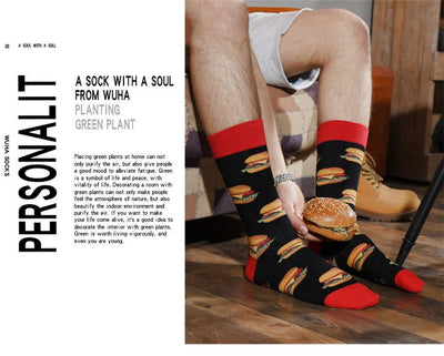 Calcetines Divertidos para Hombre - Diseño Creativo Hamburguesa, Pizza y Alien - Image 32
