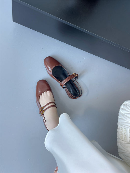 Sandalias Tipo Mocasín con Hebilla y Punta Cuadrada para Mujer - Image 13