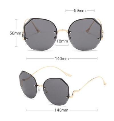 Gafas de Sol Degradado Tan sin Marco con Bordes Cortados - Image 10
