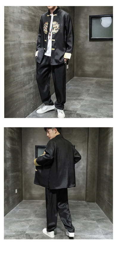 Traje Tradicional Chino Hanfu de Dos Piezas para Hombre - Image 8