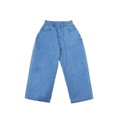 Jeans Retro Americano Oversize con Bordado y Cintura Ancha Efecto Desgastado - Image 3