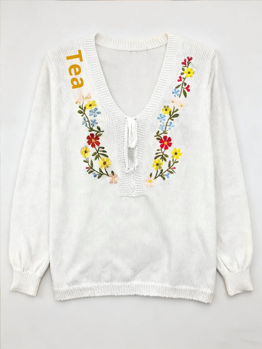 Blusa Floral Artesanal Retro Versátil - Image 12