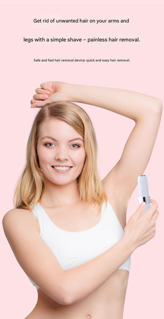 Two white and silver electric shavers for painless, full-body hair removal, featuring a detachable and washable blade head. - Image 13