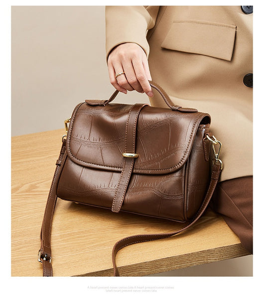 Bolso Mensajero de Cuero Genuino con Correa Cruzada - Image 11