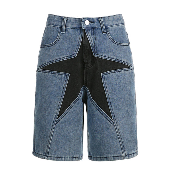 Jeans para Mujer con Parches de Contraste y Estrella de Cinco Puntas - Image 6