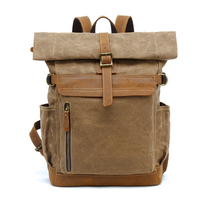Mochila de Cuero Crazy Horse para Viajes - Bolsa Multifuncional Hombre con Compartimento Laptop - Image 6